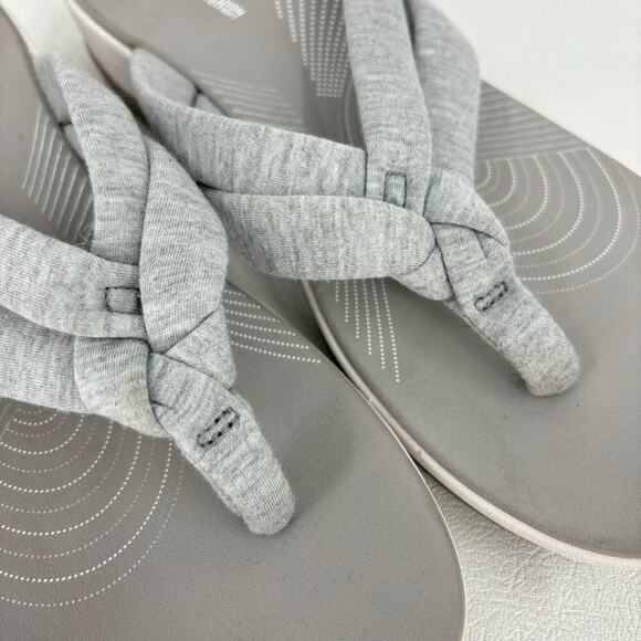 Clarks Cloudsteppers Arla Gilson Thong Sandals Cushion Soft Gray Women's Size 10 - Picture 7 of 10
